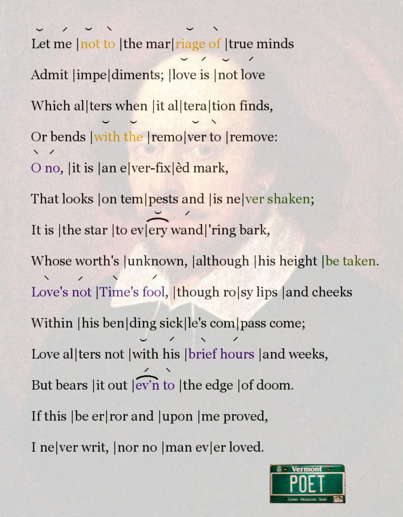 shakespeare iambic pentameter sonnets