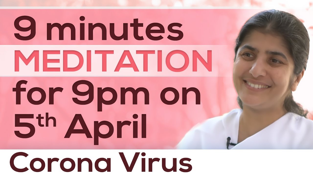9 minutes Meditation for 9 pm on 5th April: Subtitles English: BK Shivani | Video