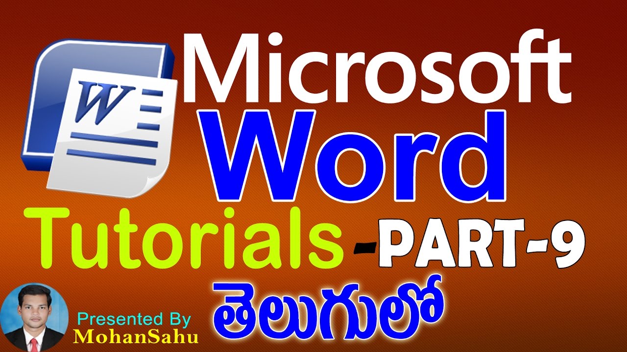 Ms Word Tutorials in Telugu Part – 9 || LEARN COMPUTER TELUGU VIDEOS | Video